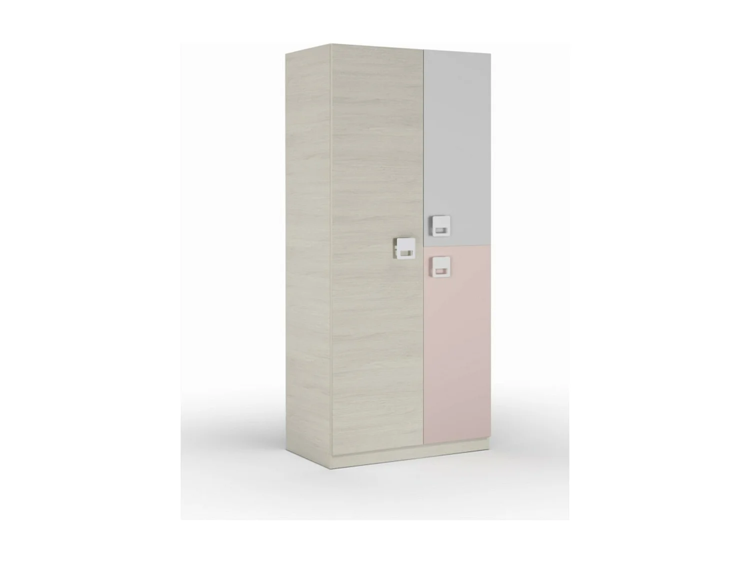 Armario 3 puertas aglomerado rosa 200x90x52cm