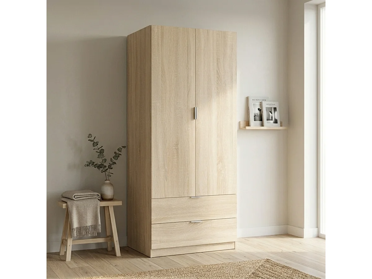 Kleiderschrank FANNY L81 x H180 cm Hellholz Skandinavisch Modern