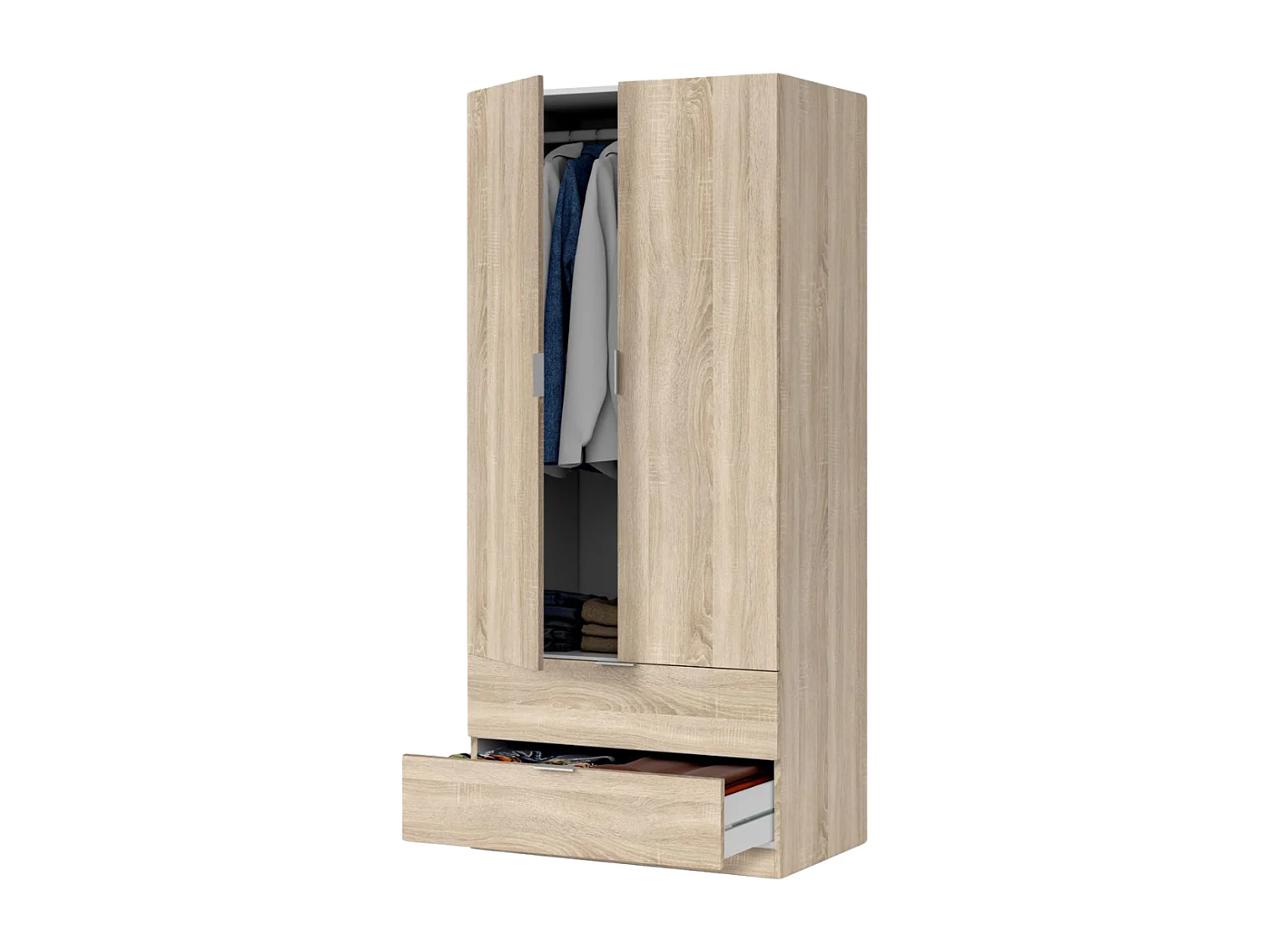 Kleiderschrank FANNY L81 x H180 cm Hellholz Skandinavisch Modern
