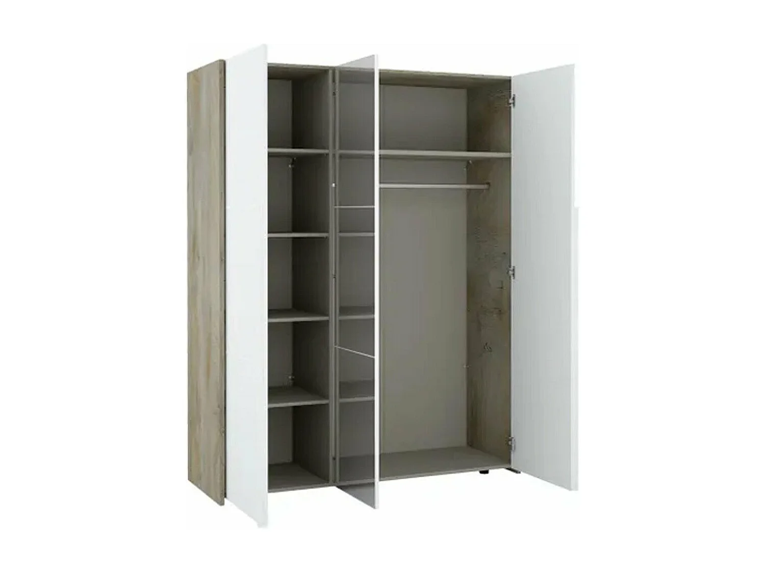 Dressing 3 Portes avec Miroir L162cm x H208cm - Prado