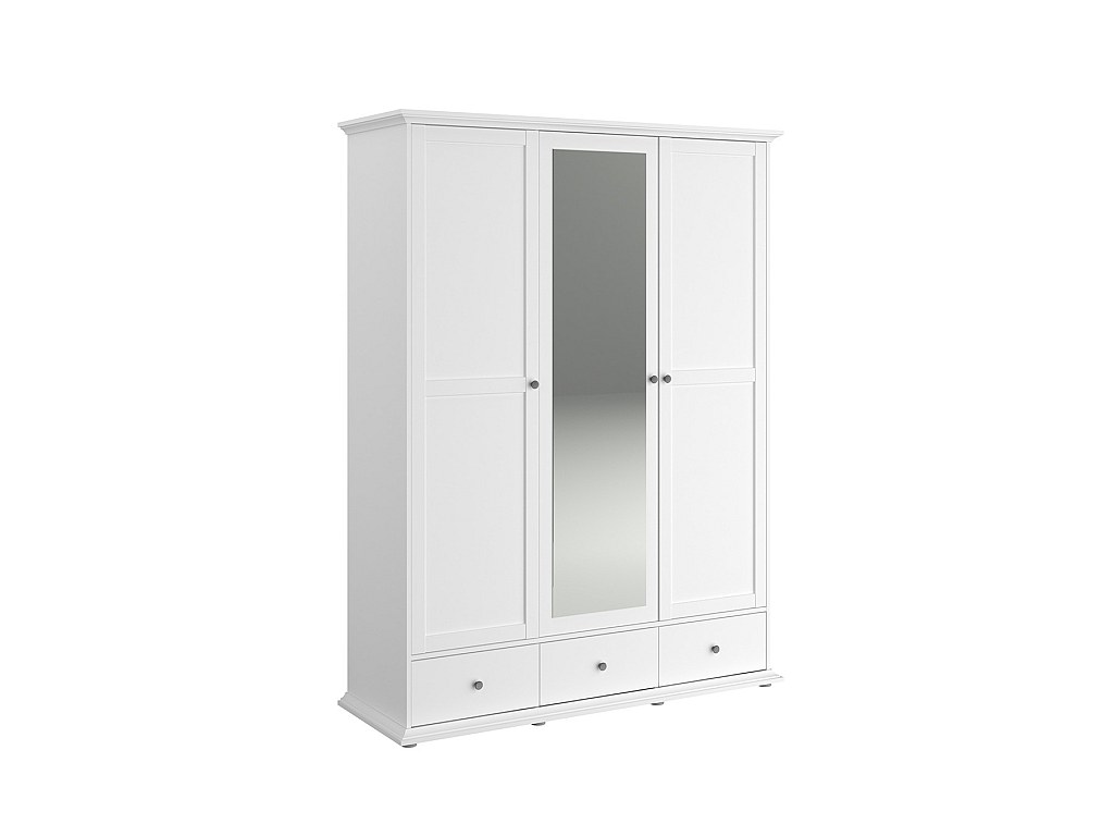 Armoire avec Miroir 3 portes 3 tiroirs L152 cm Margaux