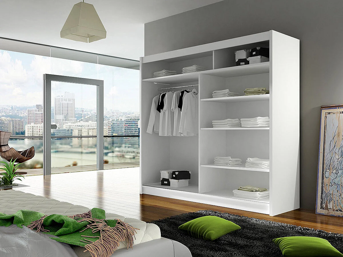 Armoire 2 portes avec miroir Koop