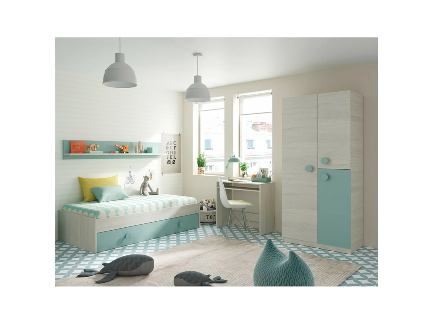 Armoire enfant 3 portes L90 x H200 cm