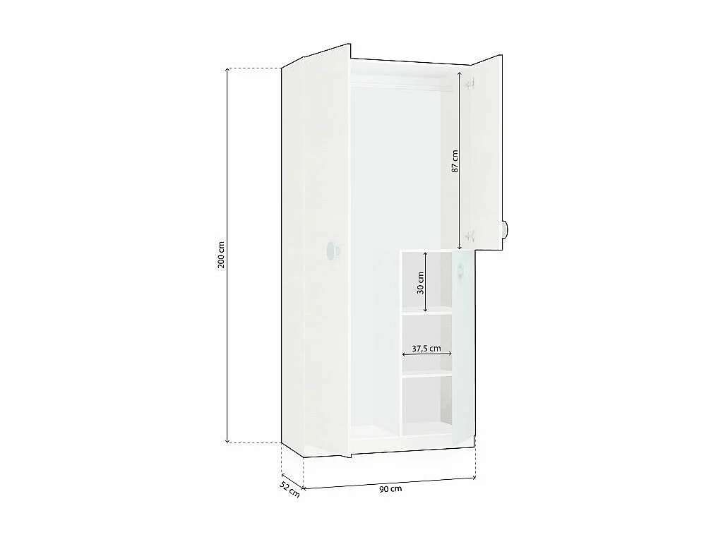 Armario juvenil de 3 puertas Enjoy