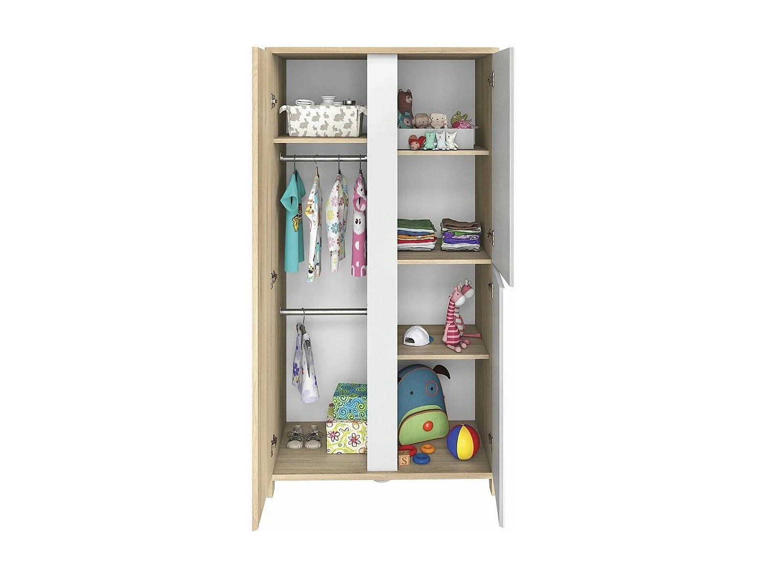 Armoire 3 portes Chêne du bocage Sacha - Fabrication Française