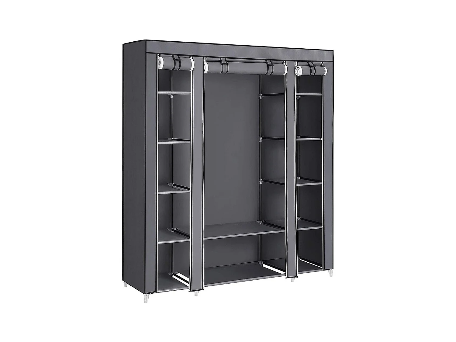 Penderie Pliable en Tissu avec tringle et étagères - L140 cm