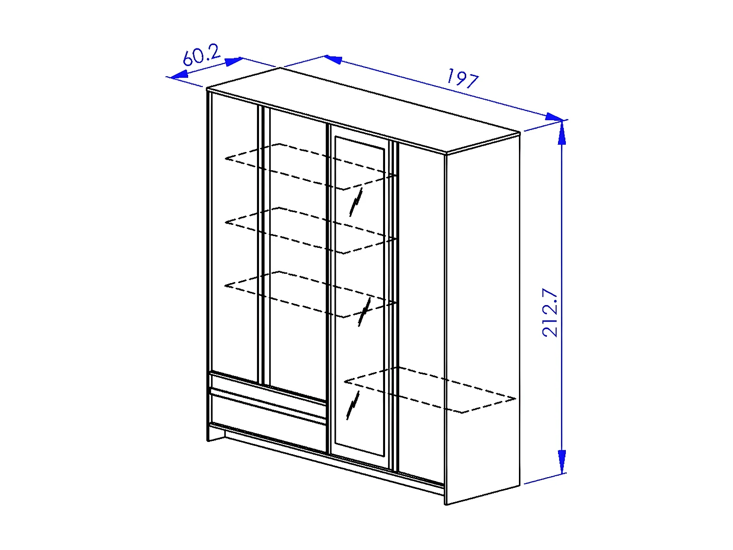 Armoire 4 portes et 1 tiroir MIMIZAN  L197 cm - Fabrication Française