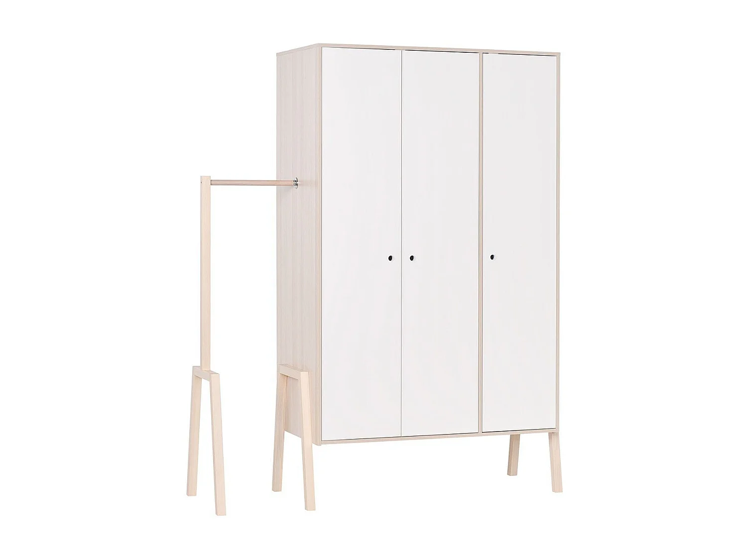 Armario 3 puertas 5 estantes, 1 barra y 1 perchero - SPOT