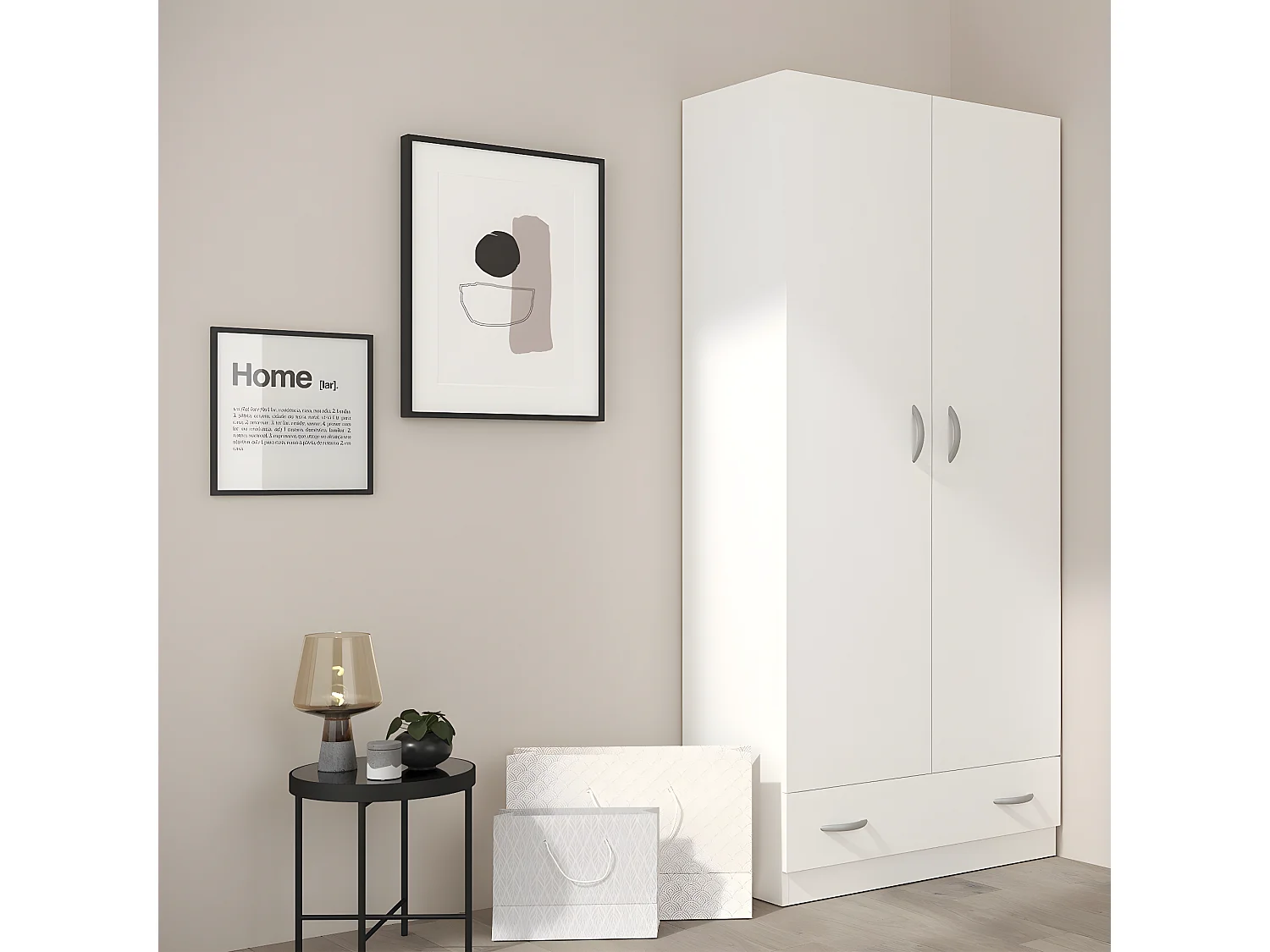 Armario 2 puertas 1 cajón L78 cm - Orlando