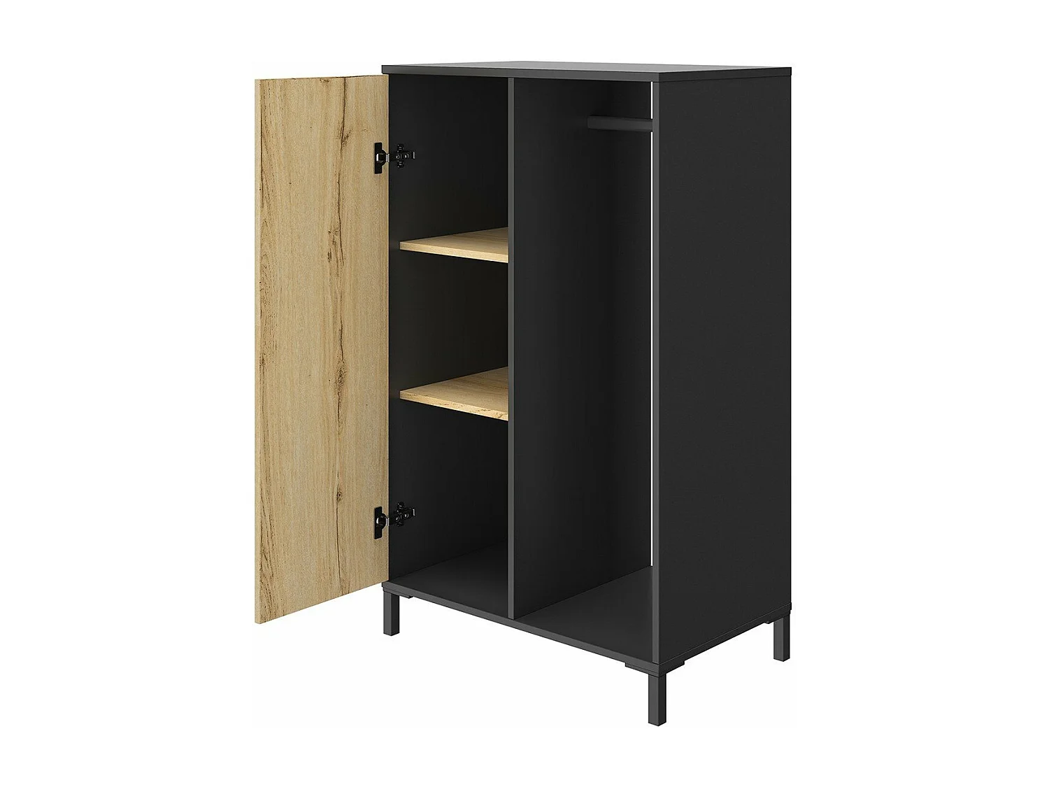 Garderobe 1 Tür mit Kleiderstange MIMIZAN - Französische Herstellung