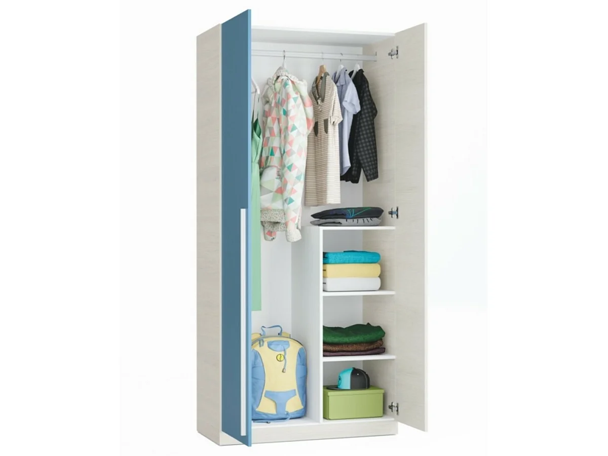 Armoire penderie enfant 2 portes L90 x H200 cm