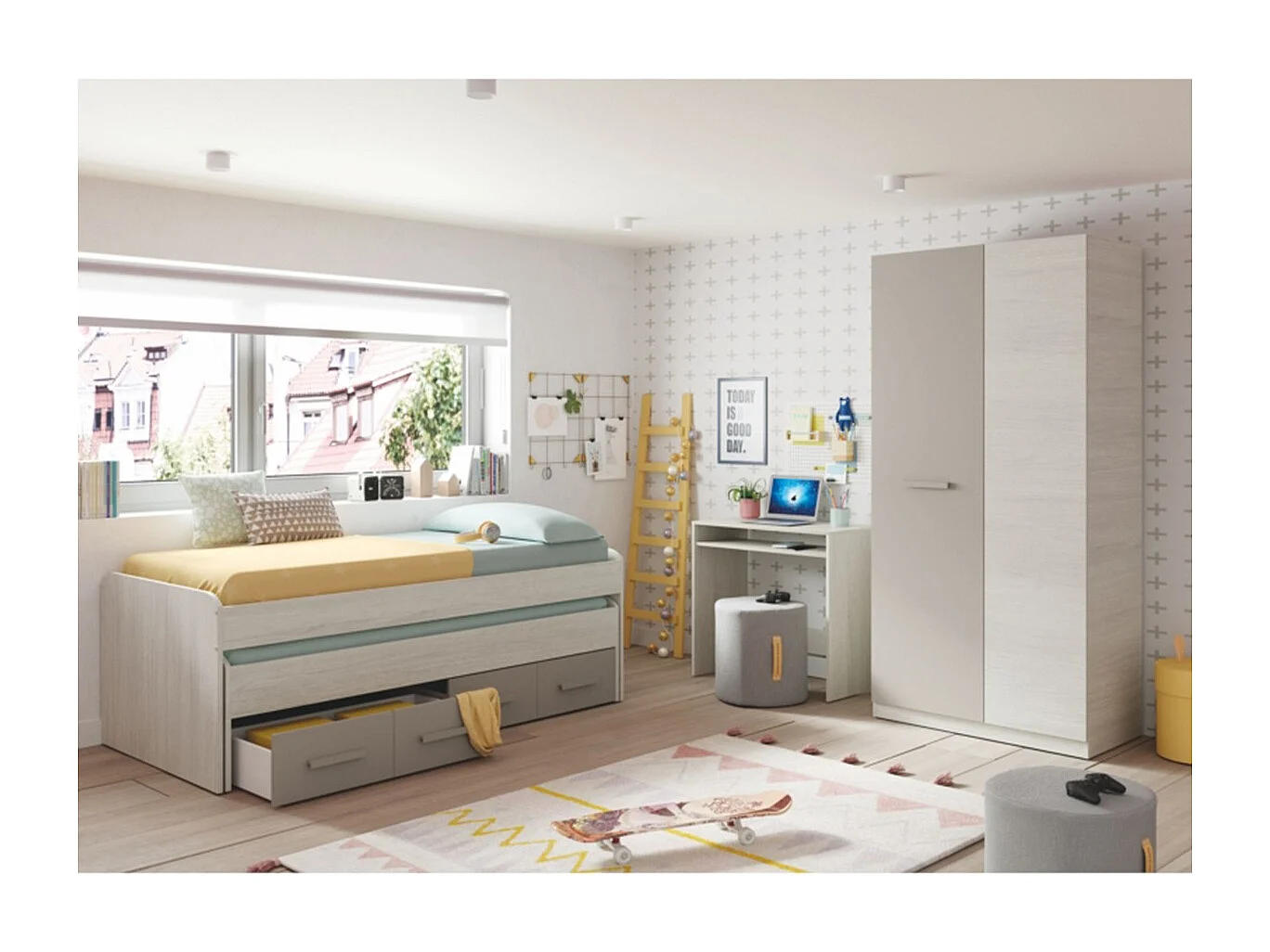 Armoire enfant 2 portes L90 x H200 cm