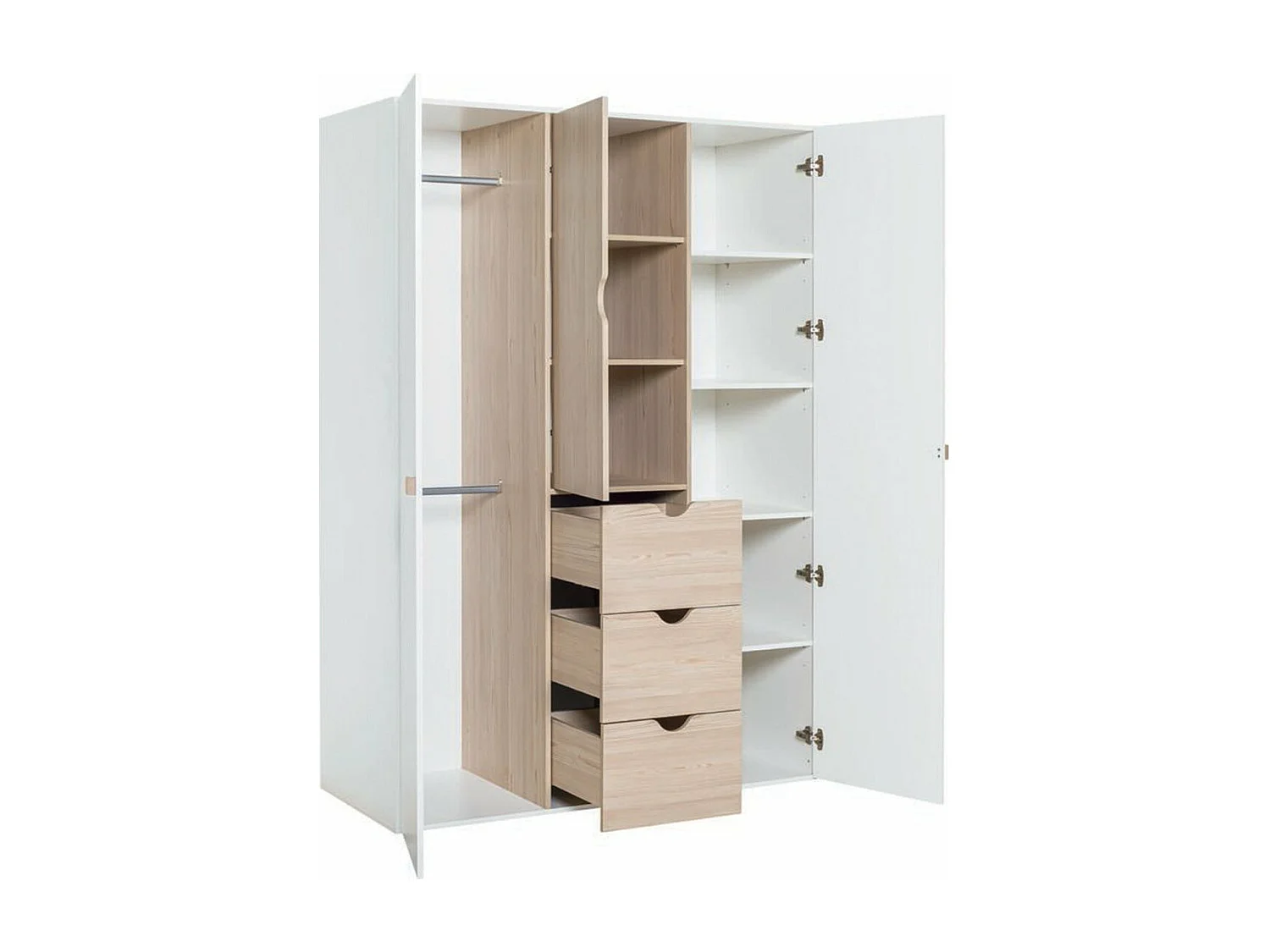 Armario vestidor 3 puertas 3 cajones - Stige