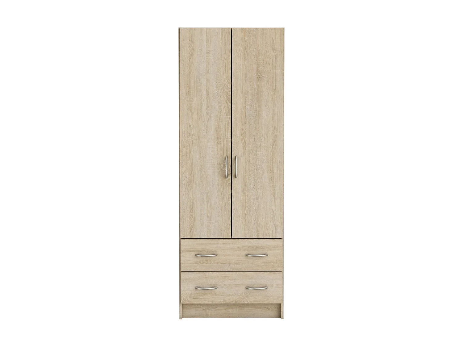Kast 2 Deuren 2 Laden, houten decor - L60,9 cm - Dual
