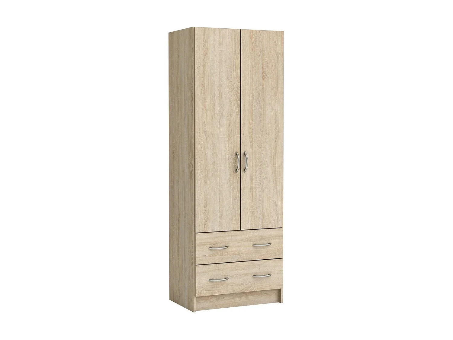 Kast 2 Deuren 2 Laden, houten decor - L60,9 cm - Dual