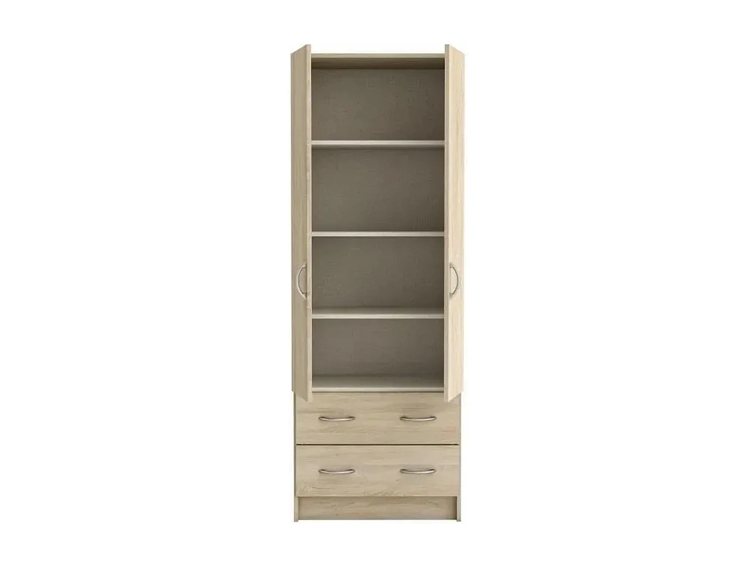 Kast 2 Deuren 2 Laden, houten decor - L60,9 cm - Dual