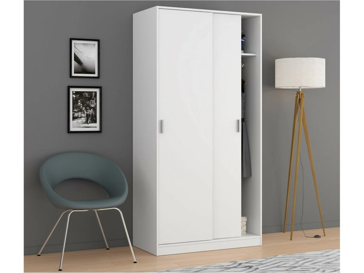 Armoire penderie 2 portes coulissantes L100 x H200 cm