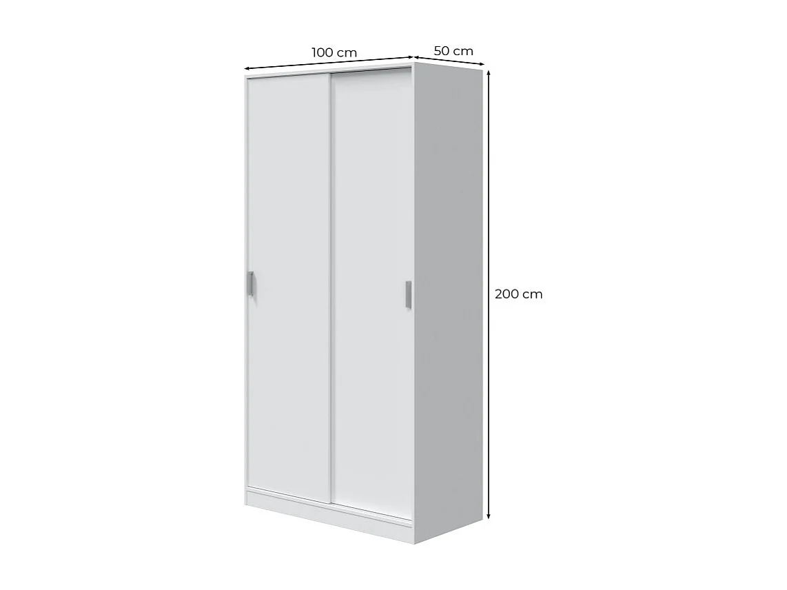 Máximo de 2 roupeiros com portas de correr Artik White (Branco mate)