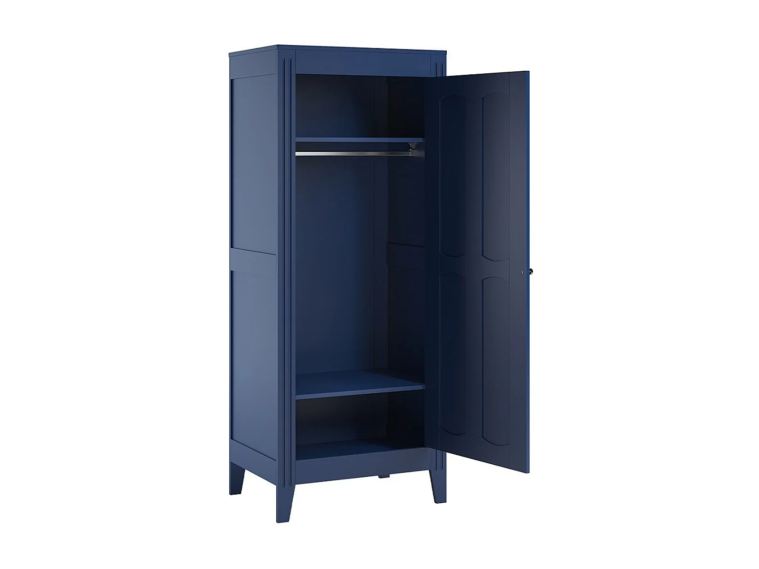 Schrank mit Regal, Kleiderstange und 1 Tür, L80.5 x H196.8 cm - Milenne