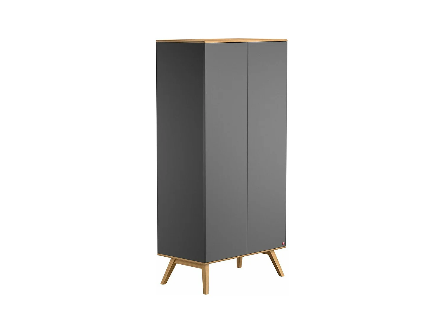 Armoire 2 Portes avec Penderie et 8 Étagères L100 x H207cm - Nature