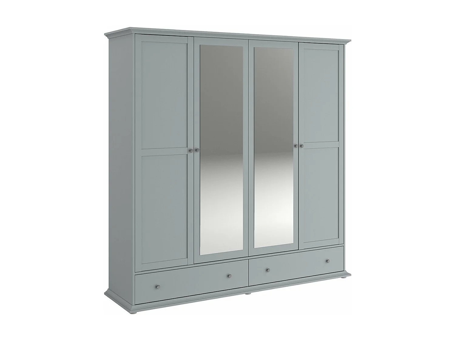 Armoire avec Miroirs 4 portes 2 tiroirs L200 cm - Margaux