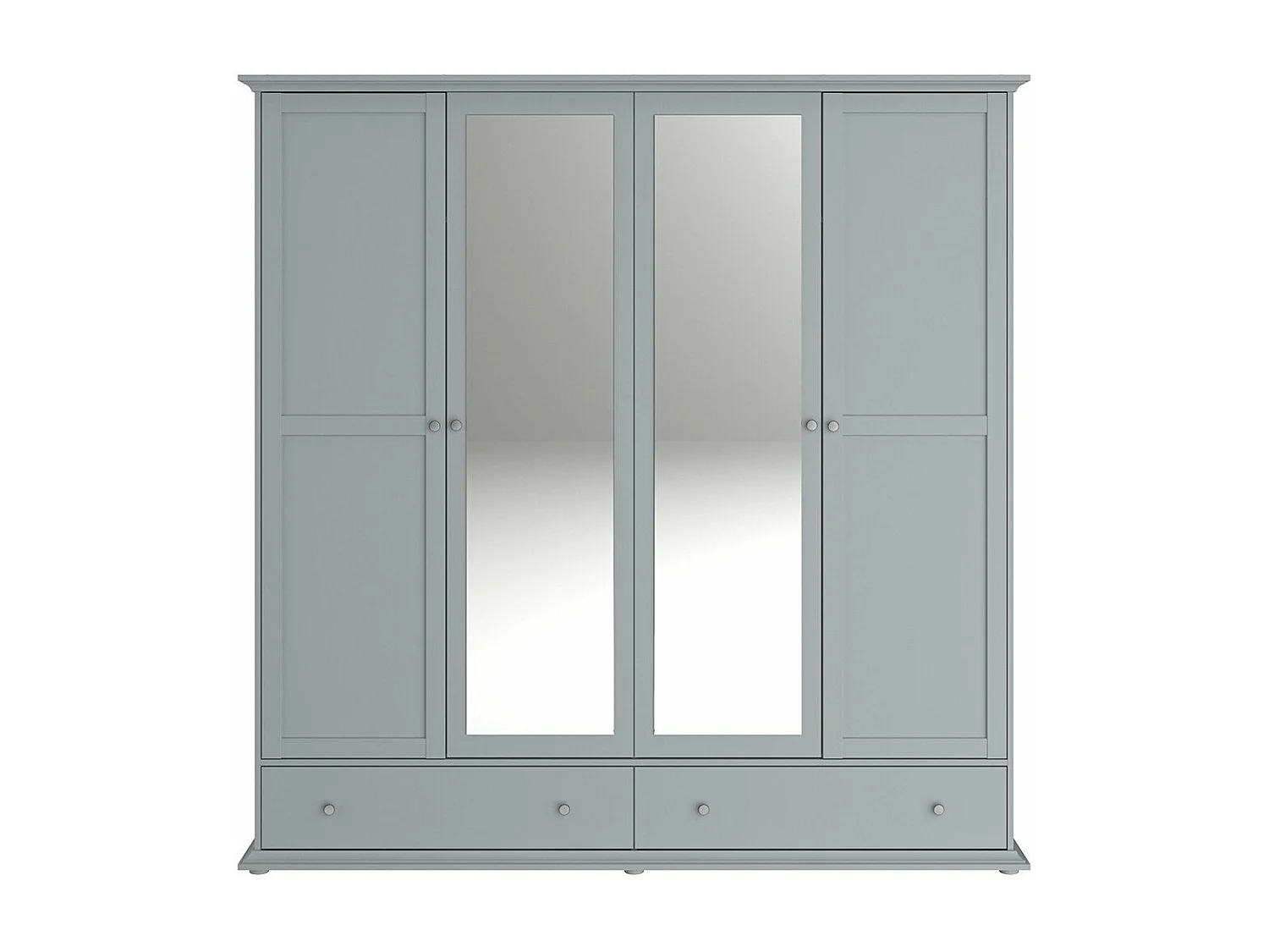 Armoire avec Miroirs 4 portes 2 tiroirs L200 cm - Margaux