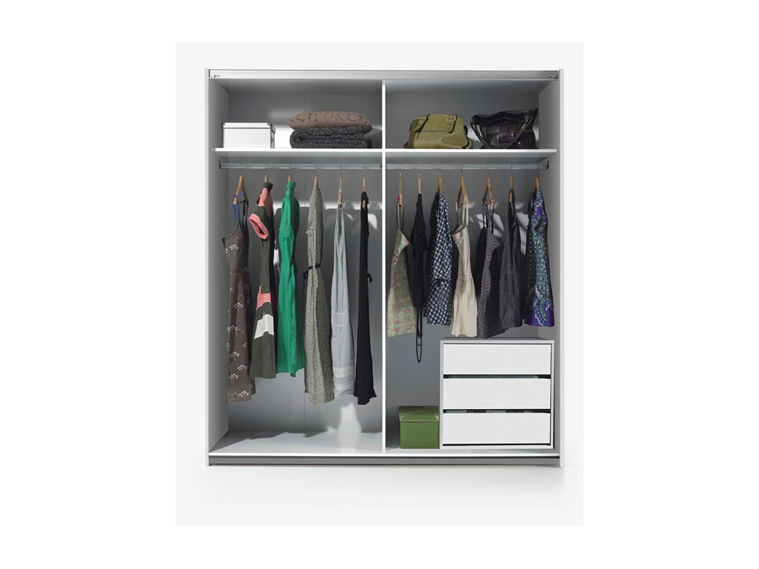 Roupeiro Bicolor Com 2 Portas De Correr Merlin