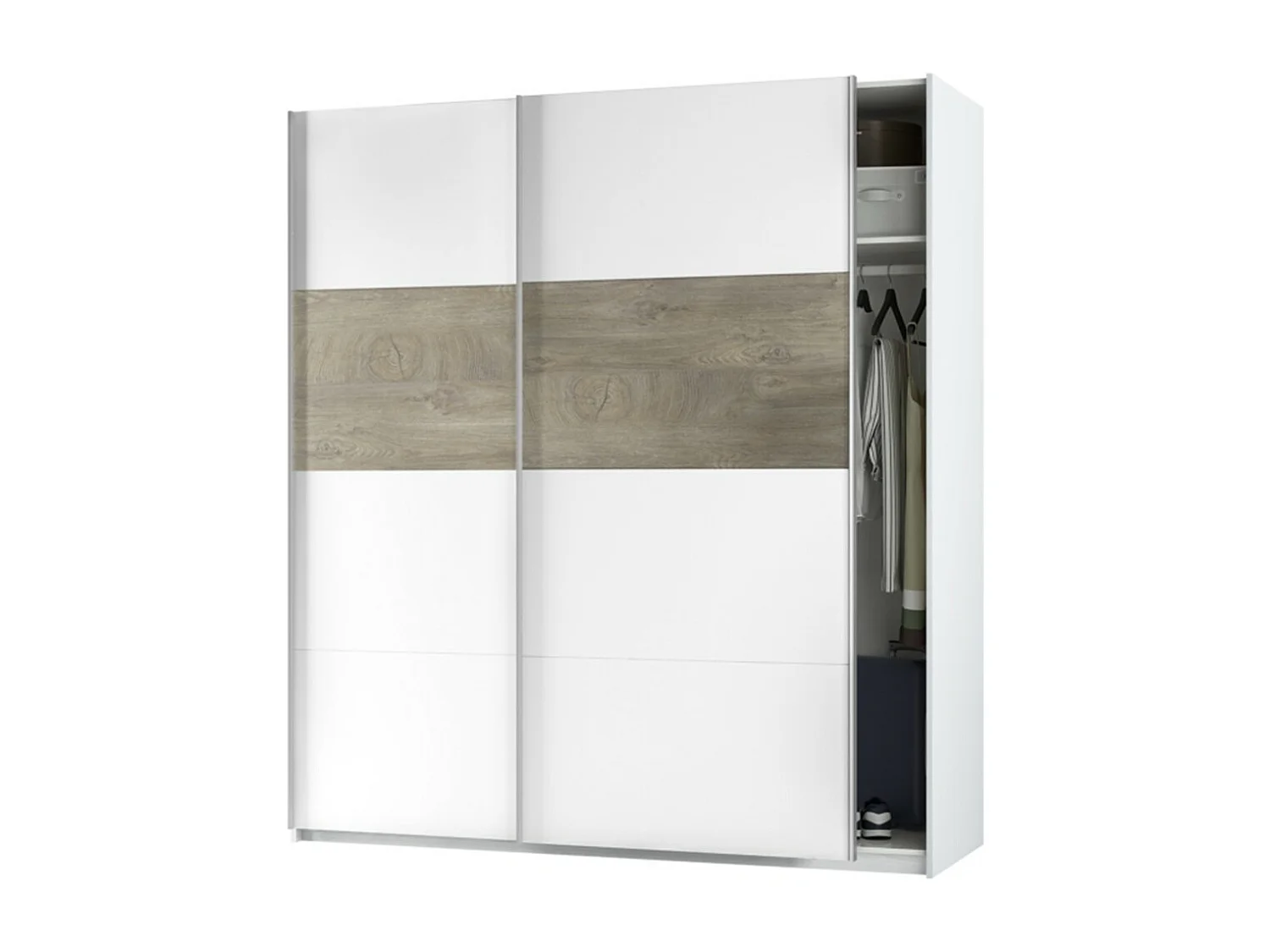 Roupeiro Bicolor Com 2 Portas De Correr Merlin