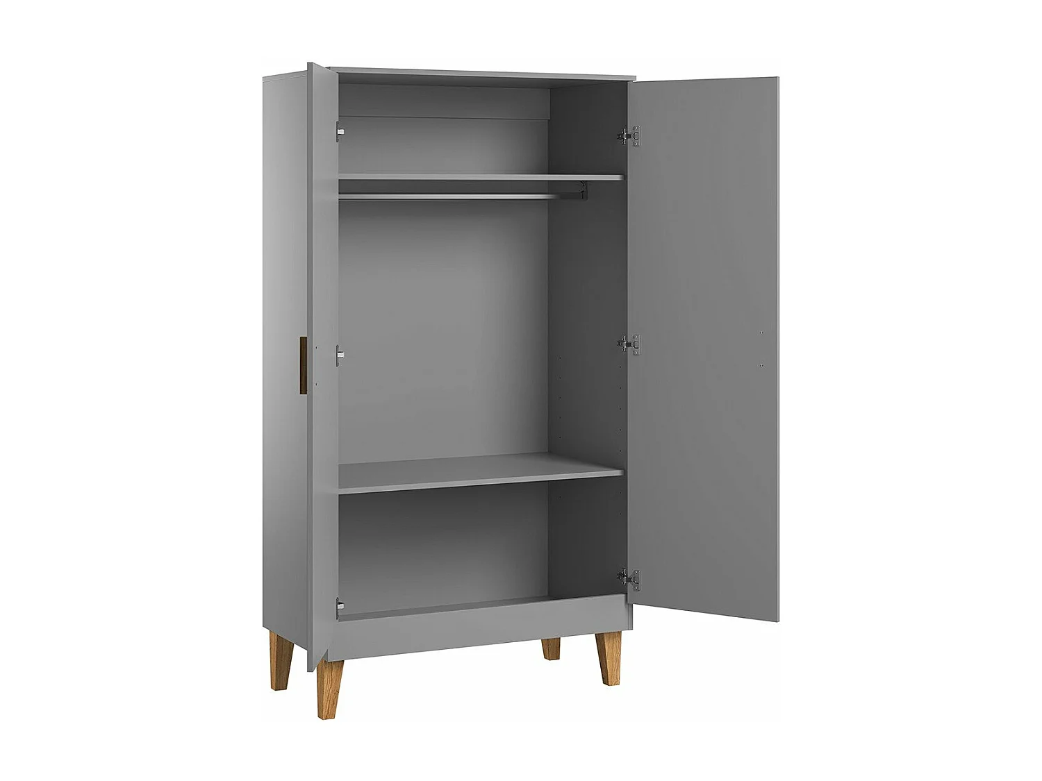 Armoire 2 Portes avec 2 Étagères et 1 Penderie L100 x H186.5 cm - Lounge