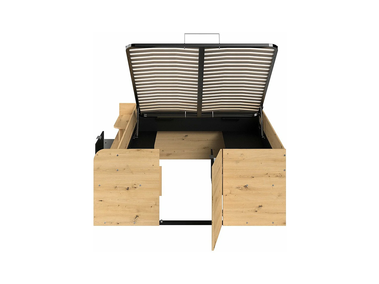 Lit avec Rangements Sous-Lit et Tiroir - 140x190/200 cm - Travel