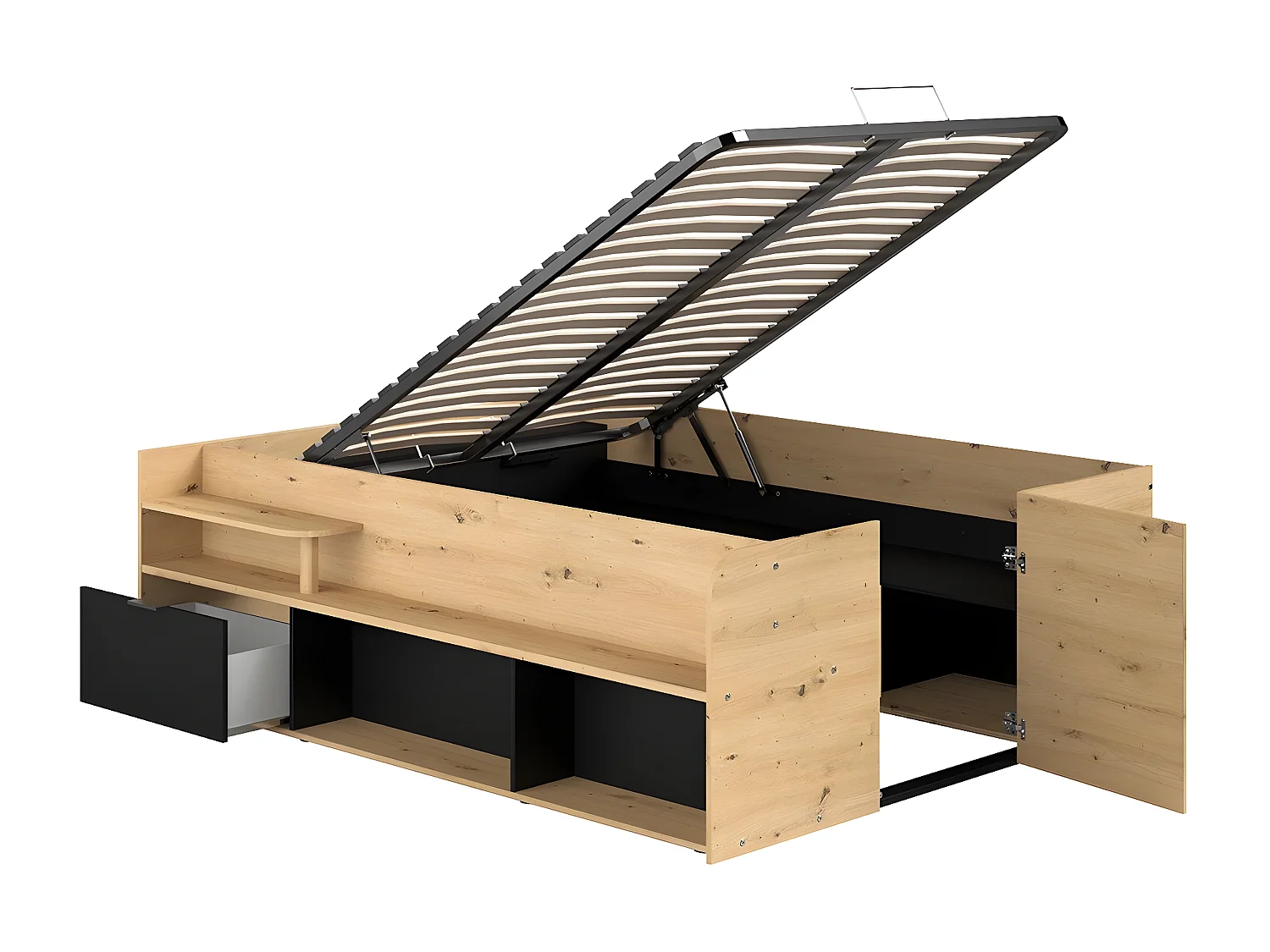 Bett mit Unterbett und Schublade - 140x190/200 cm - Travel