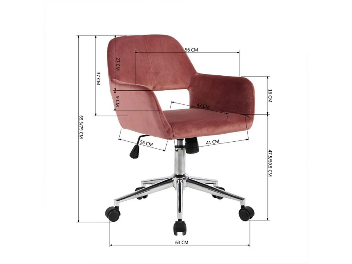 Verstellbarer Bürostuhl aus Velour - Ross