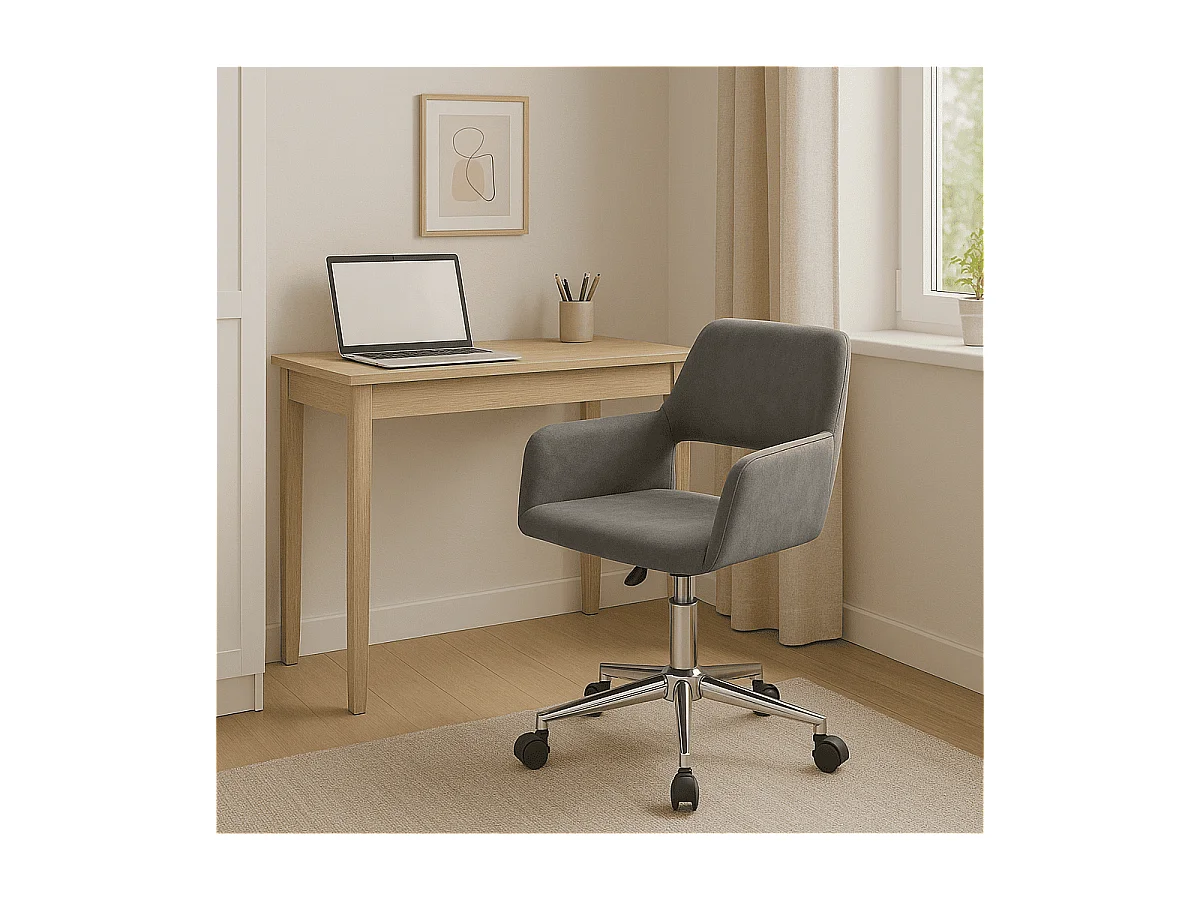 Chaise de bureau en velours ajustable - Ross