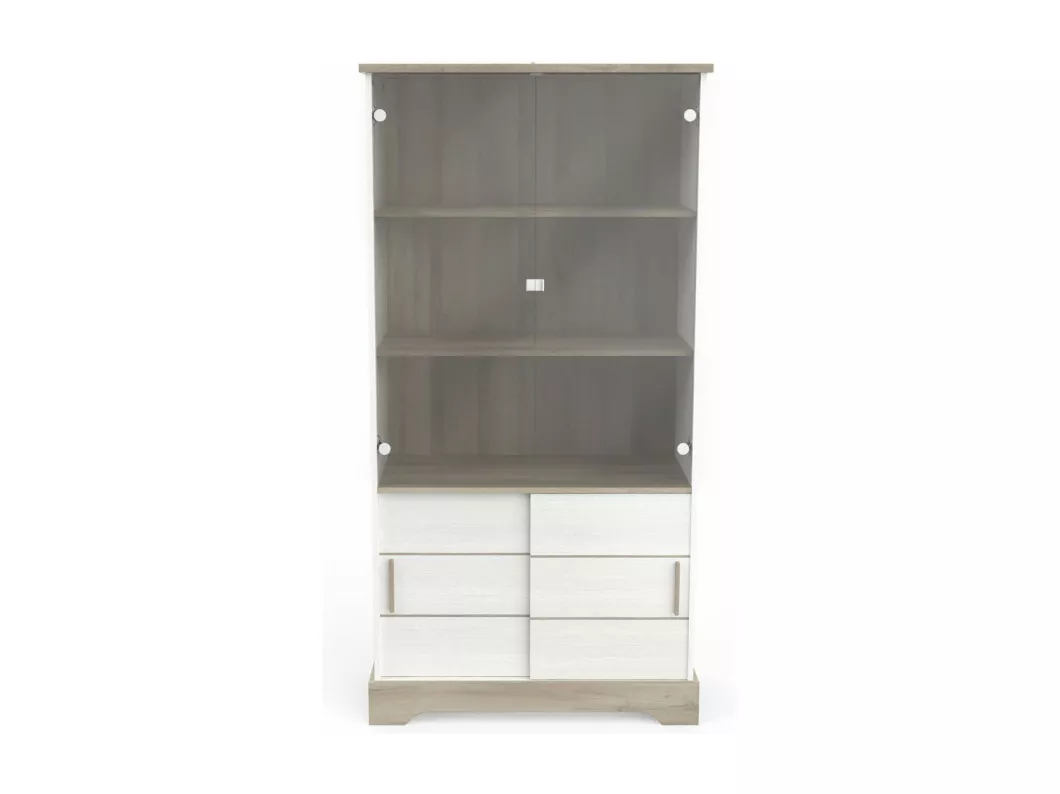 Kauf Unique Geschirrschrank 2 Schiebetüren und Vitrine L92cm - Cottage