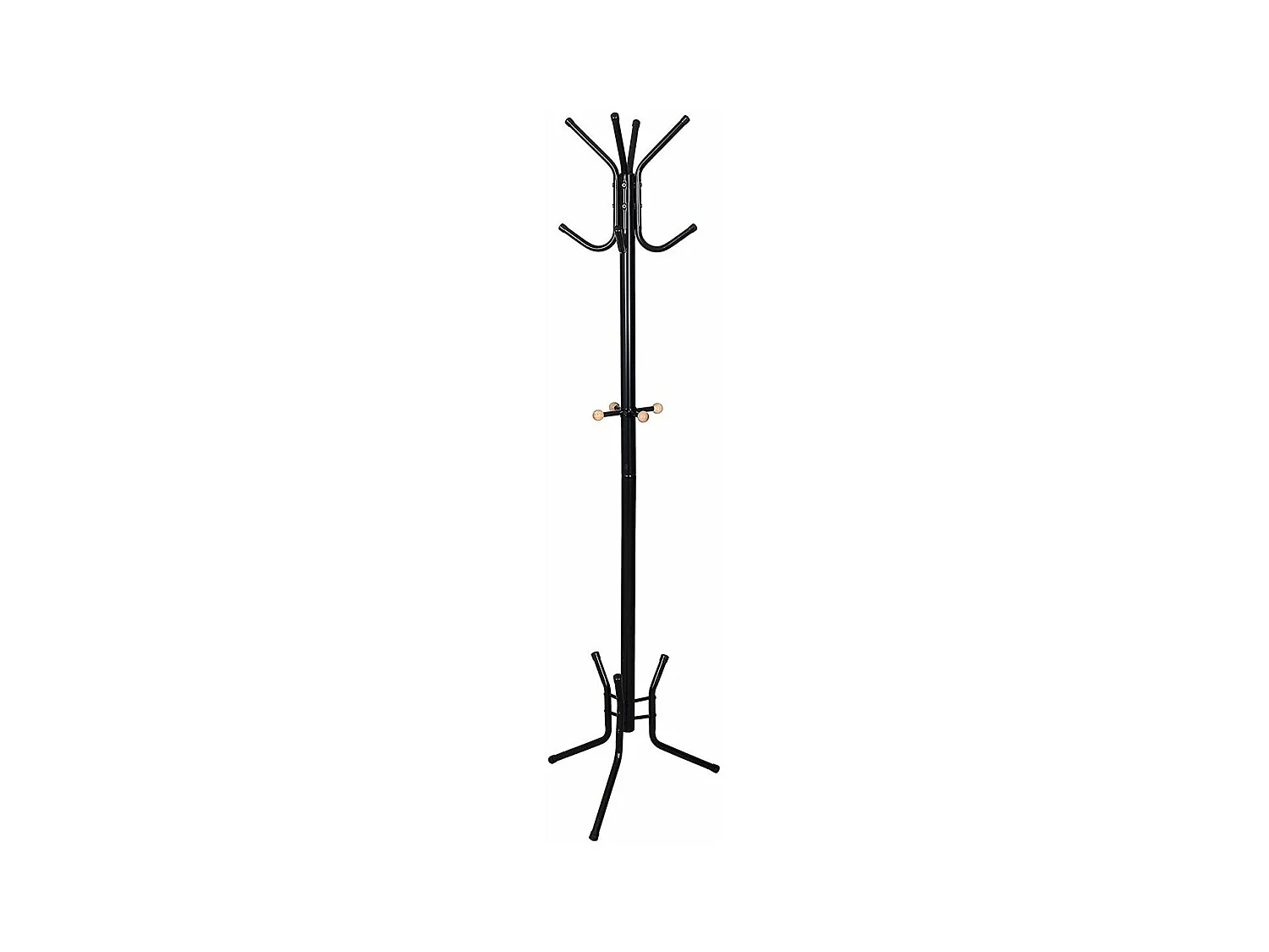 Zwarte Staande Kapstok met 12 Haken - H178 cm