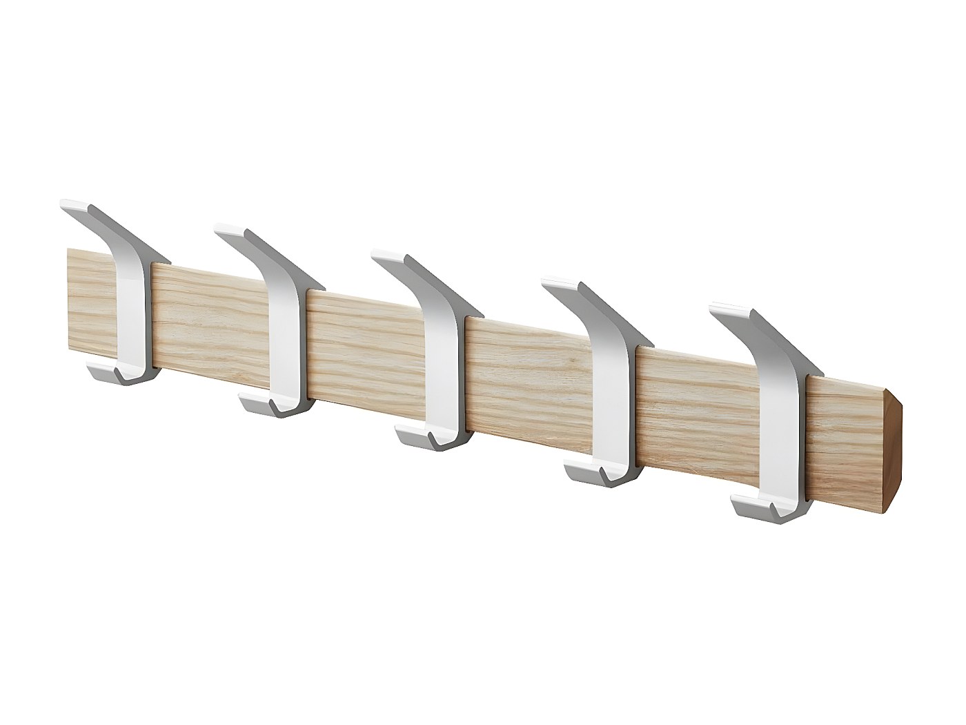 Lot De 2 Porte-manteaux Muraux En Bois Et Acier - 5 Crochets Chacun, Pour Entrée, Salle De Bain, Chambre - 5