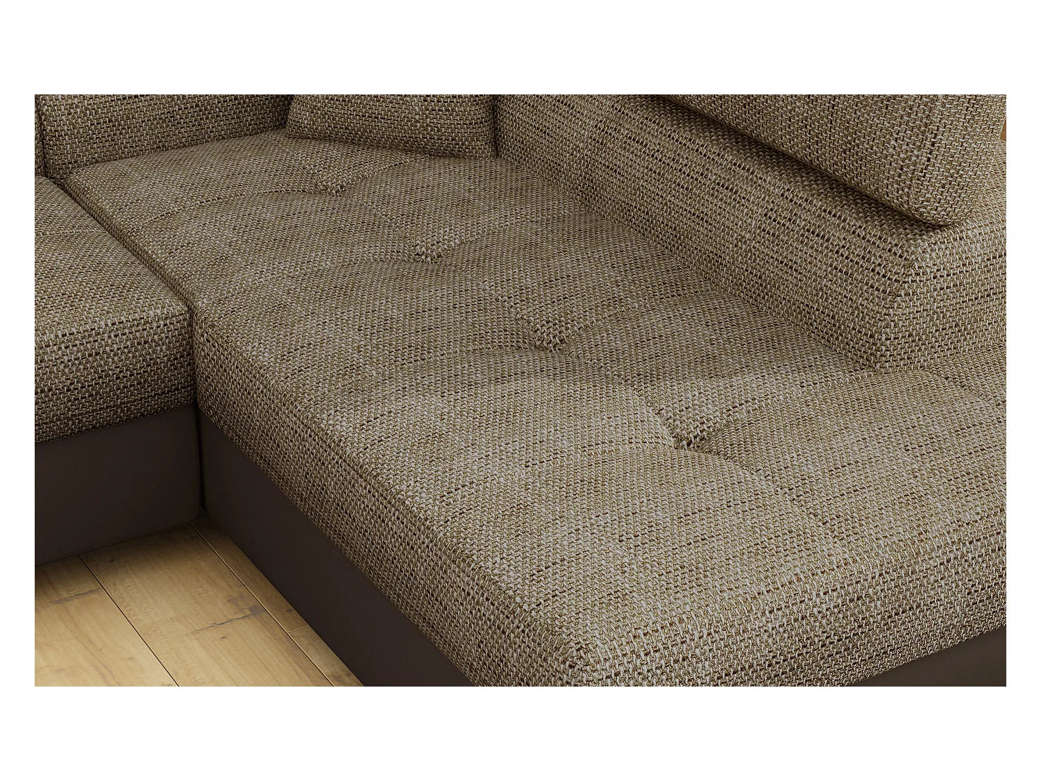 Ecksofa Rondon L/Stoffbezug/Braun/An Lager