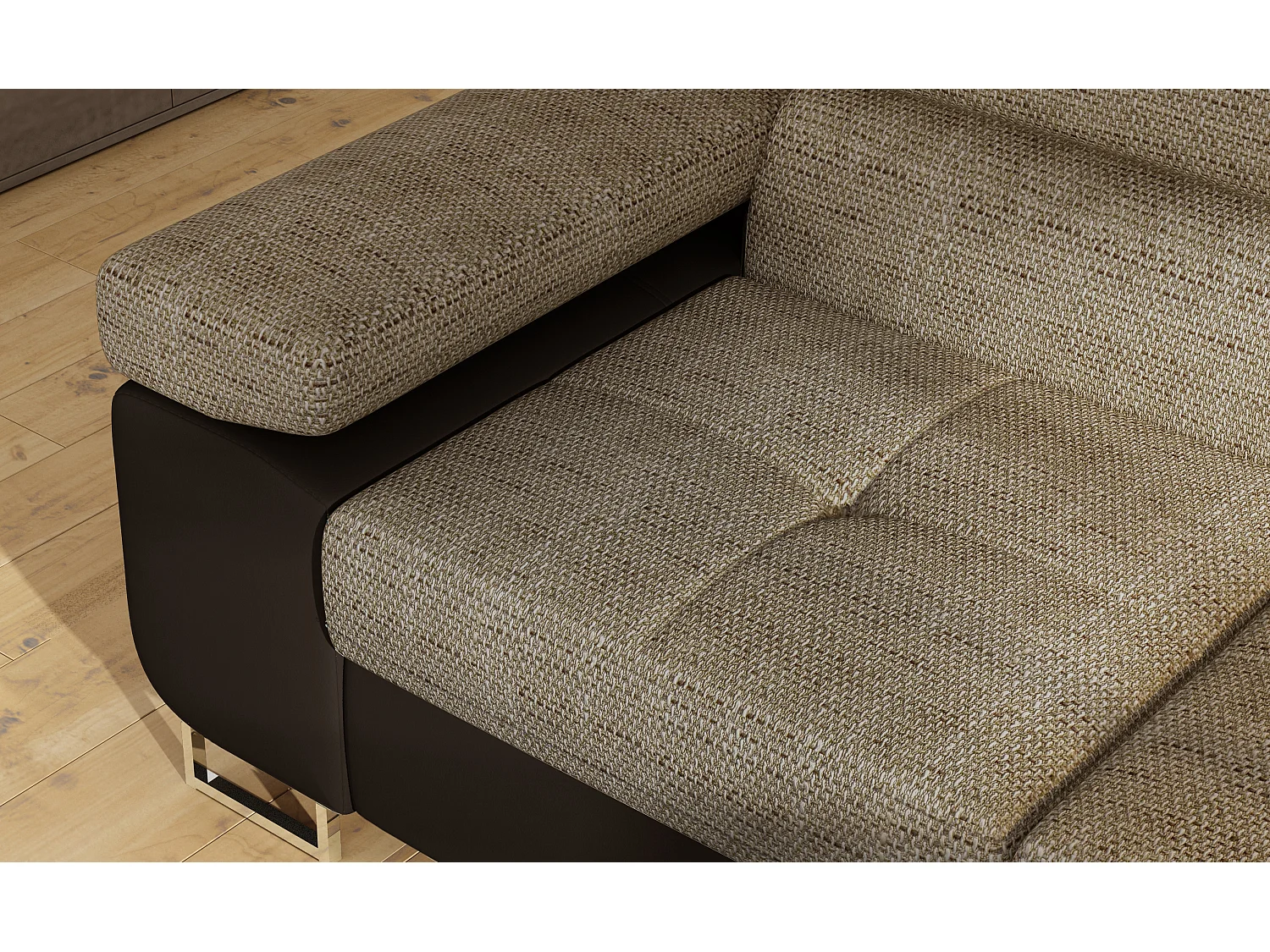 Ecksofa Rondon L/Stoffbezug/Braun/An Lager