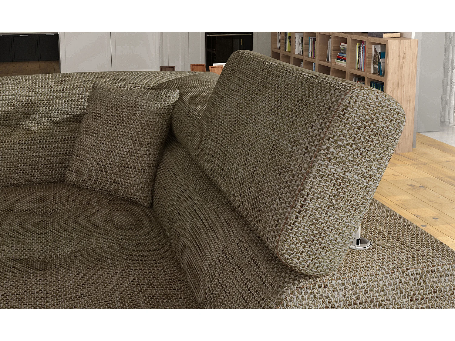 Ecksofa Rondon L/Stoffbezug/Braun/An Lager