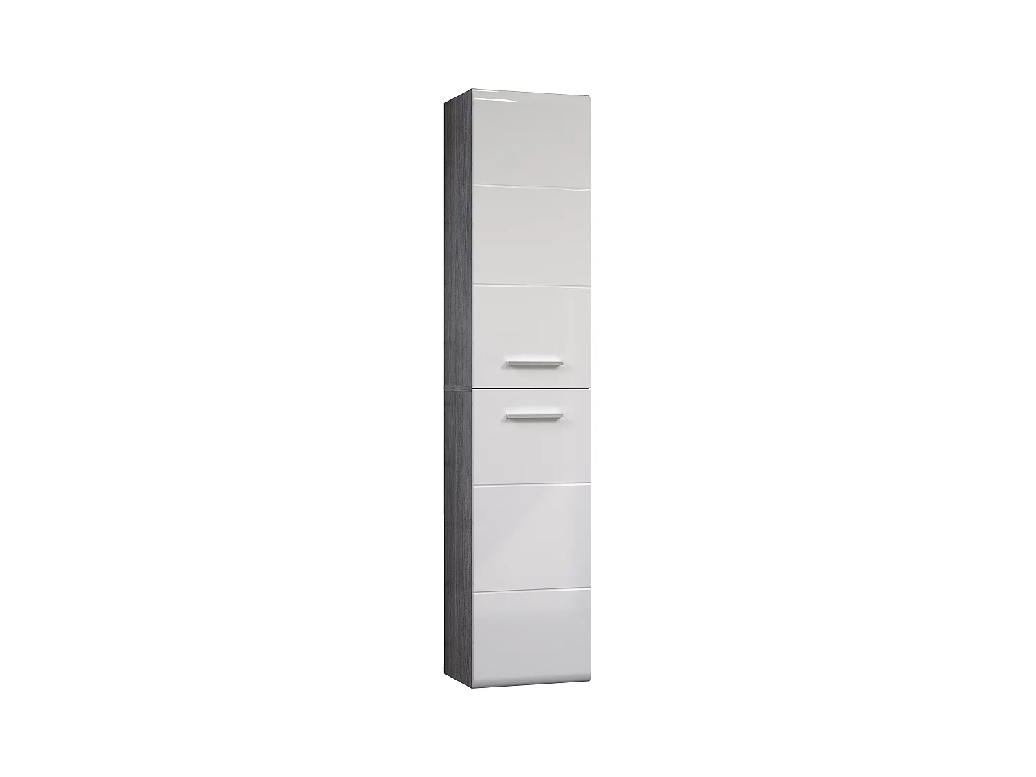 Hangkolom 1 deur glanzend wit en donkergrijs Touka 35 cm