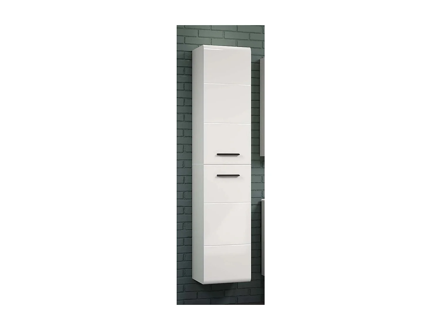 Colonne suspendue en bois MDF blanc 2 portes Randy L 35cm