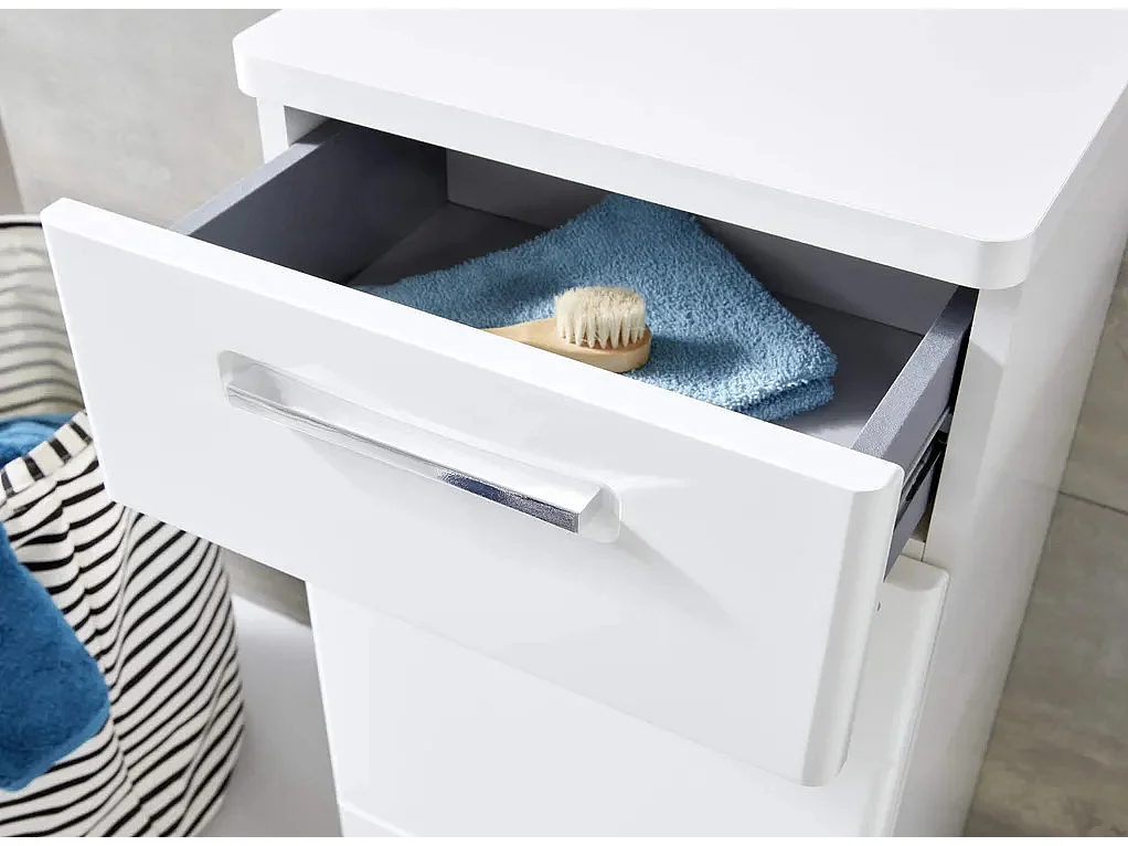 Micko columna de baño melamina blanca 2 puertas 1 cajón