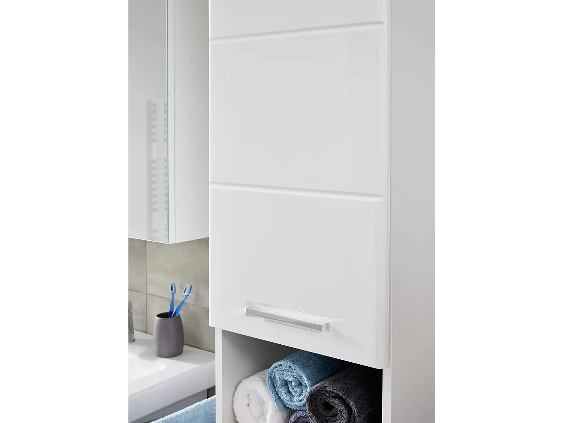 Micko columna de baño melamina blanca 2 puertas 1 cajón