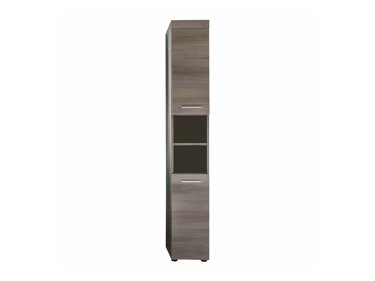 Meuble de salle de bain - Colonne en mélaminé bois grisé. L-H-P: 30 - 190 - 31 cm