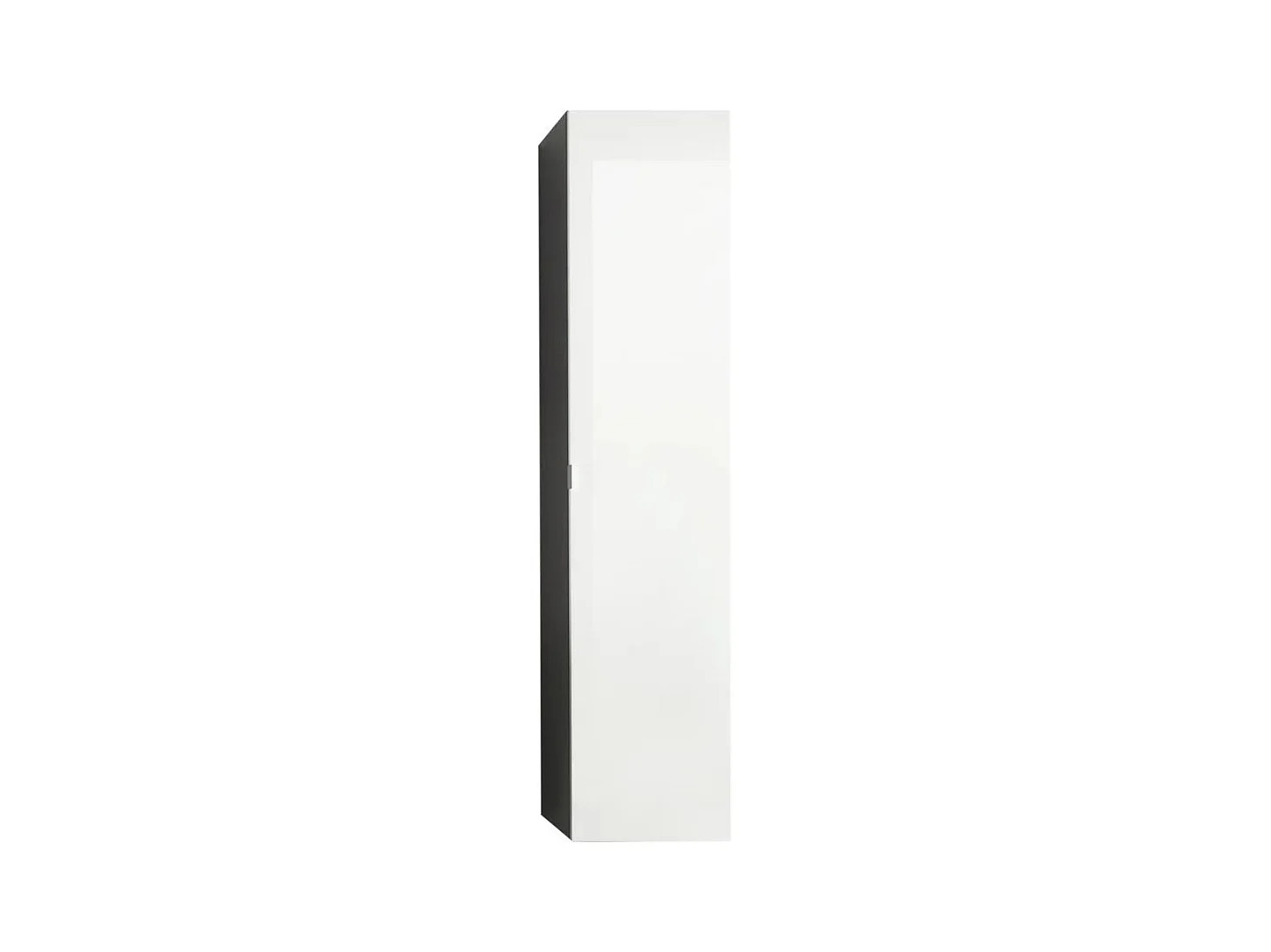 Colonne de salle de bain suspendue 1 porte blanc brillant et anthracite Ibiza 140cm