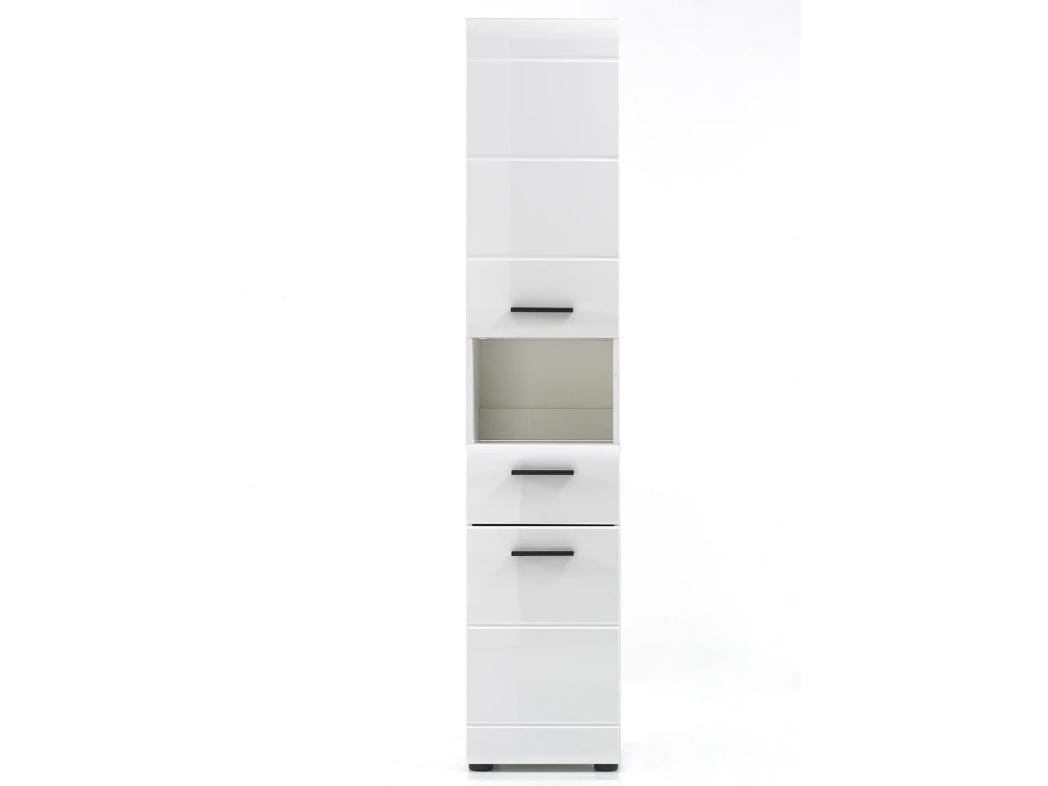 Meuble salle de bain. Meuble colonne mélaminé blanc brillant. L - H - P : 30 | 182 | 31 cm