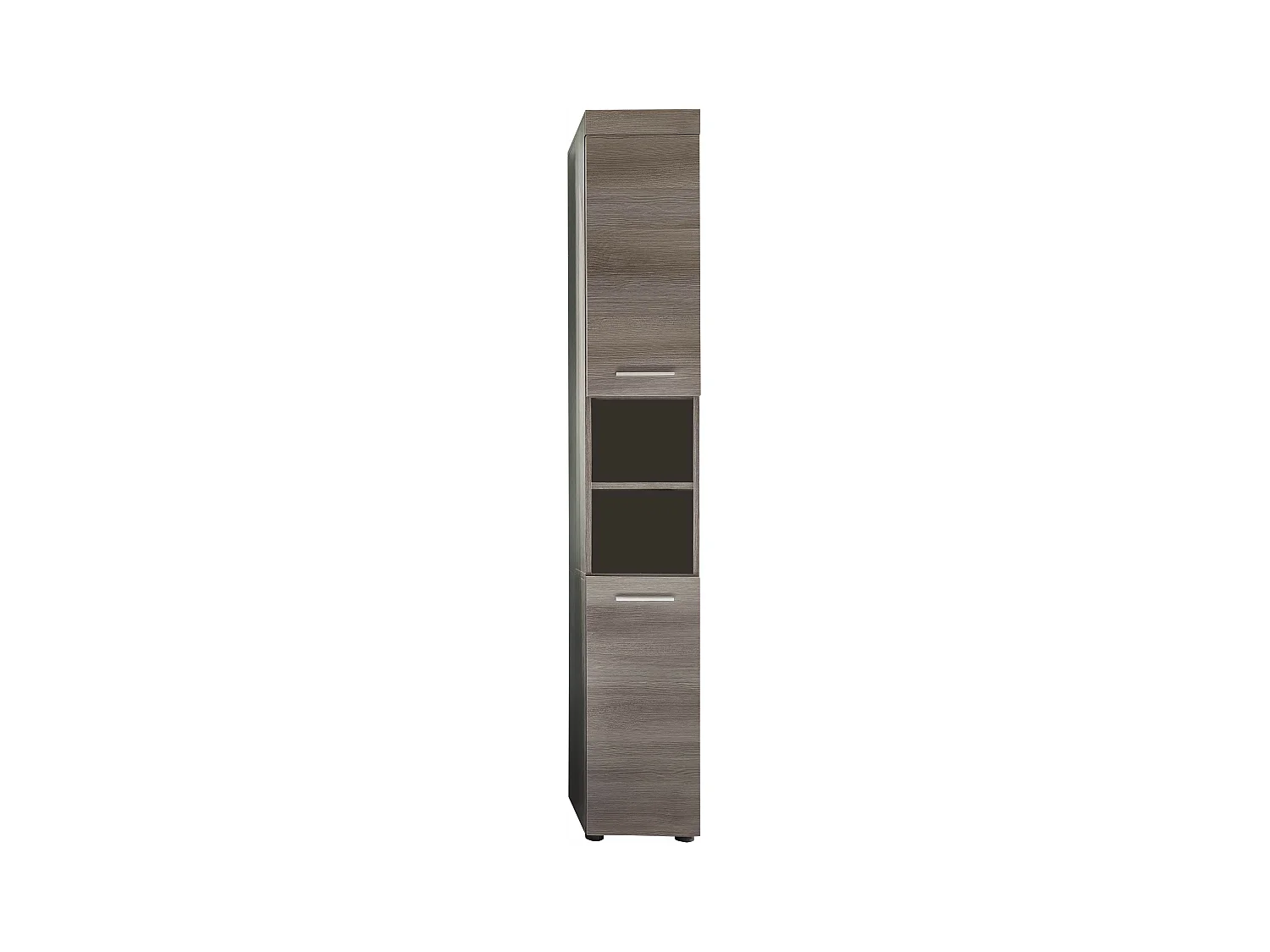 Colonne salle de bain 2 portes mélaminé chêne foncé Rune
