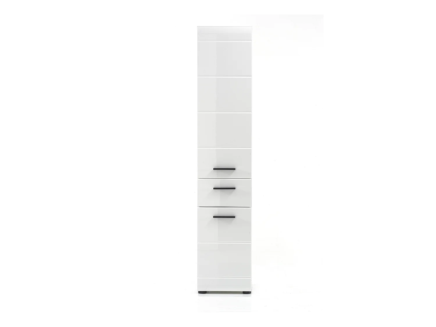 SKIN - Meuble salle de bain. Meuble colonne mélaminé blanc brillant. L - H - P : 30 | 182 | 31 cm