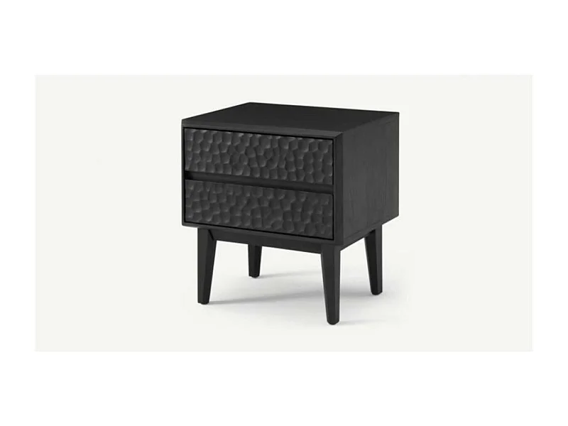 Abbon table de chevet chêne massif noir