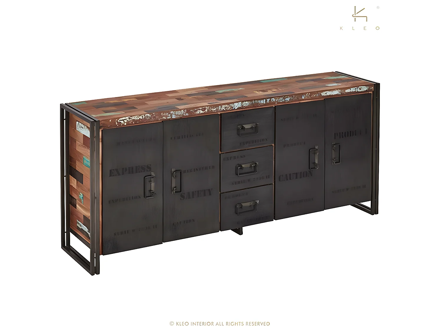 Nautical, buffet 4 portes et 3 tiroirs